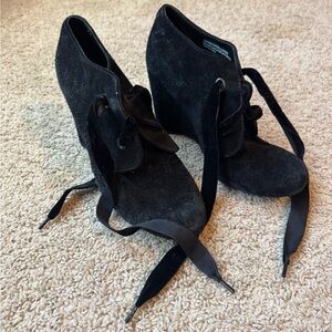 Born Black Lace Up Suede Boots
